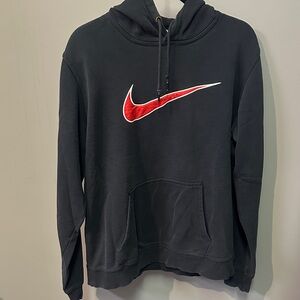 Nike Men's Black and Red Logo Sweater